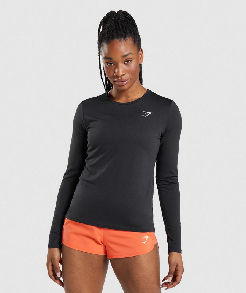 Long Sleeve Gymshark Entrenamiento Mujer Negras | CO 2289VRW